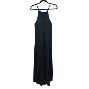 Athleta Womens Malti Patio Midi/Maxi Tank Dress Size S Black Hi-Low Beachy